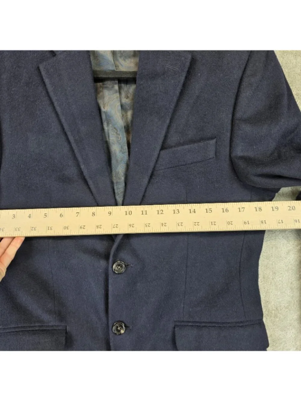 Lauren Ralph Lauren Blazer Mens 36S Blue Wool Silk Cashmere Sport Jacket Coat